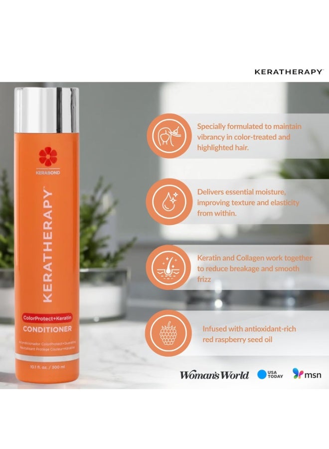 KERATHERAPY Keratin Infused Color Protect Conditioner, 10.1 fl. oz., 300 ml - Gluten Free Color Protecting Conditioner for Color Treated Hair with Kerabond Technology, Red Raspberry Oil, Omega 3 & 6 - Image 4