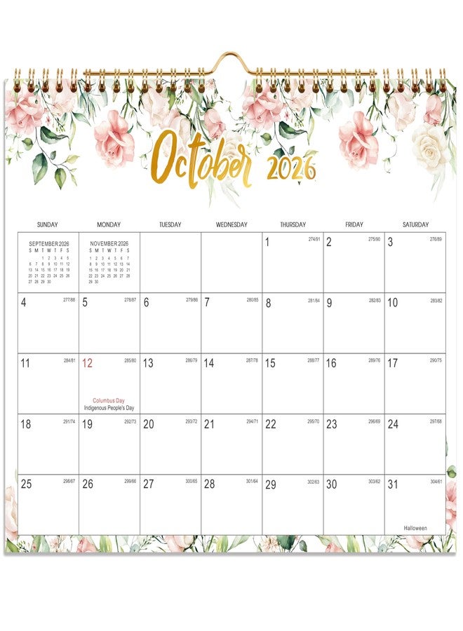 Feteulo 2026 Wall Calendar - Jan 2026 - Dec 2026, 2026 Calendar, 12 Month Hanging Wall Calendar 2026, 11" x 8.5", Sturdy Spiral Binding, Julian Dates, Large Block, Thick Paper, Perfect for Organizing - Image 1