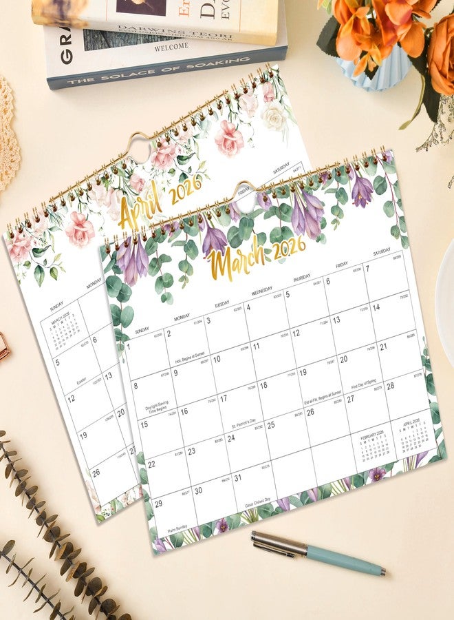 Feteulo 2026 Wall Calendar - Jan 2026 - Dec 2026, 2026 Calendar, 12 Month Hanging Wall Calendar 2026, 11" x 8.5", Sturdy Spiral Binding, Julian Dates, Large Block, Thick Paper, Perfect for Organizing - Image 2