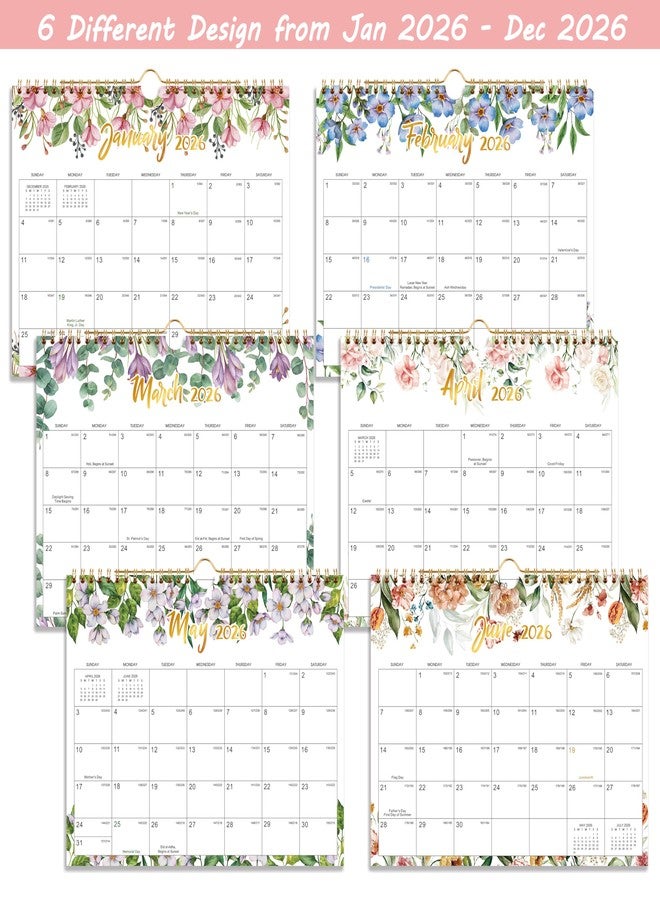 Feteulo 2026 Wall Calendar - Jan 2026 - Dec 2026, 2026 Calendar, 12 Month Hanging Wall Calendar 2026, 11" x 8.5", Sturdy Spiral Binding, Julian Dates, Large Block, Thick Paper, Perfect for Organizing - Image 4
