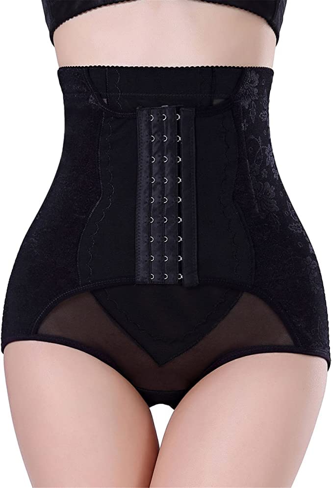 PLUMBURY Waist Shaper Tummy Control Shapewear Panty With Belt For Postpartum Recovery/Gym/Workout (Black, 2Xl), Women, Nylon - Image 1