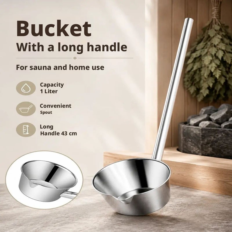 Stainless Steel Bath Water Ladle with Long Handle, 0.99 L - Image 1