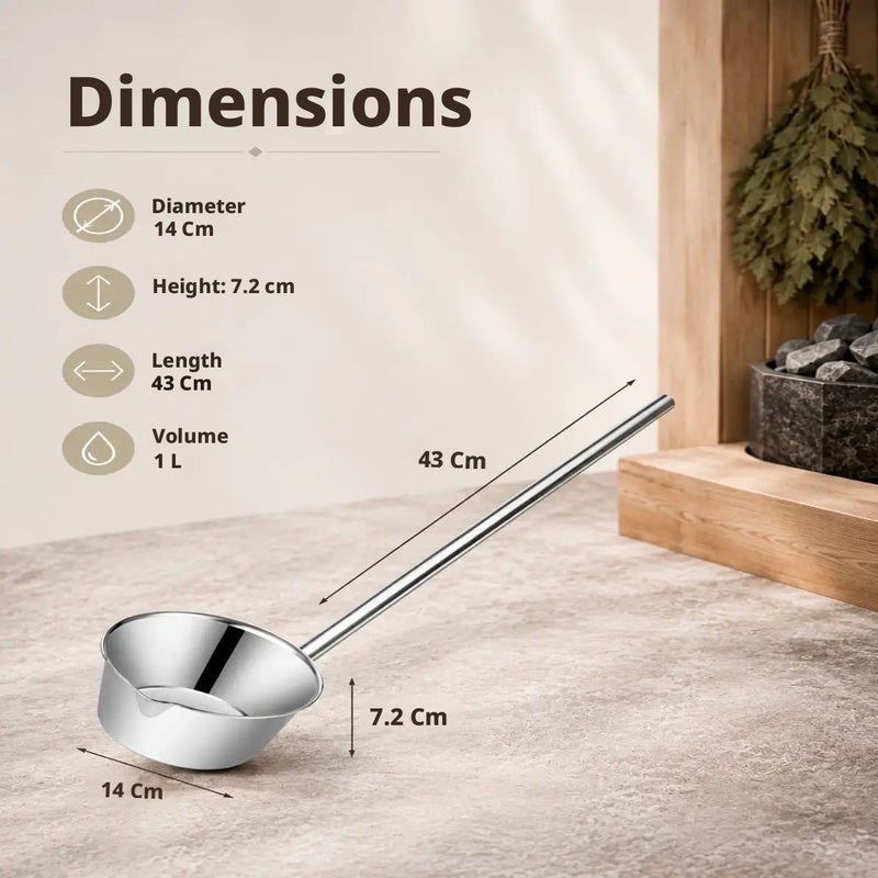 Stainless Steel Bath Water Ladle with Long Handle, 0.99 L - Image 3