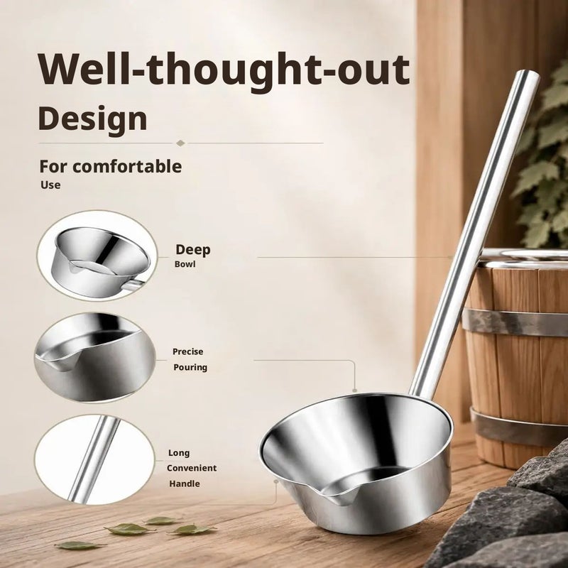 Stainless Steel Bath Water Ladle with Long Handle, 0.99 L - Image 4