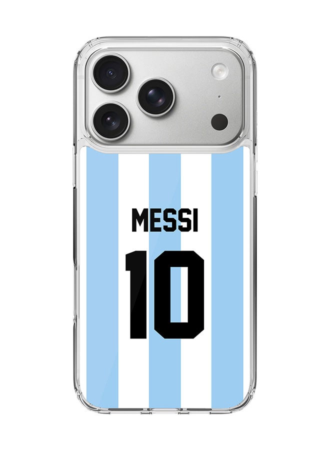 Stylizedd Classic Clear MagSafe Case for iPhone 17 Pro , Hybrid Soft Case Flexible Edges Anti Drop TPU PC Gel Thin Transparent Cover [ Designed for iPhone 17 Pro ] - Football Team - Argentina, Player Name - Messi