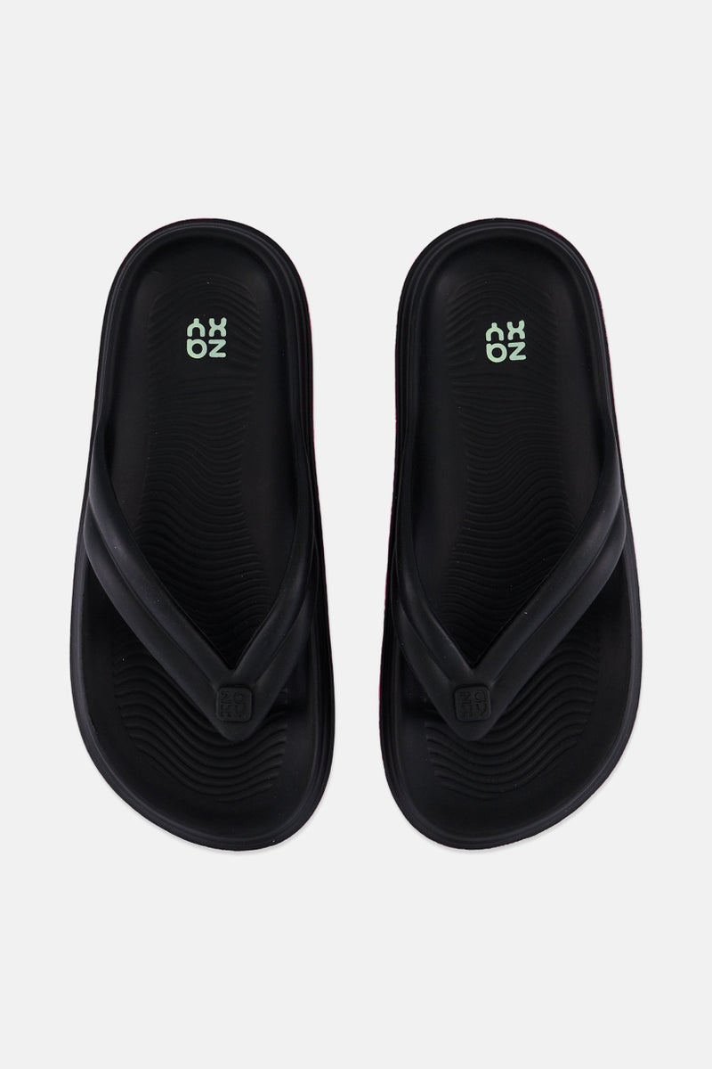 Zaxy Women Leveza Hit Rast Flip Flops, Black - Image 3