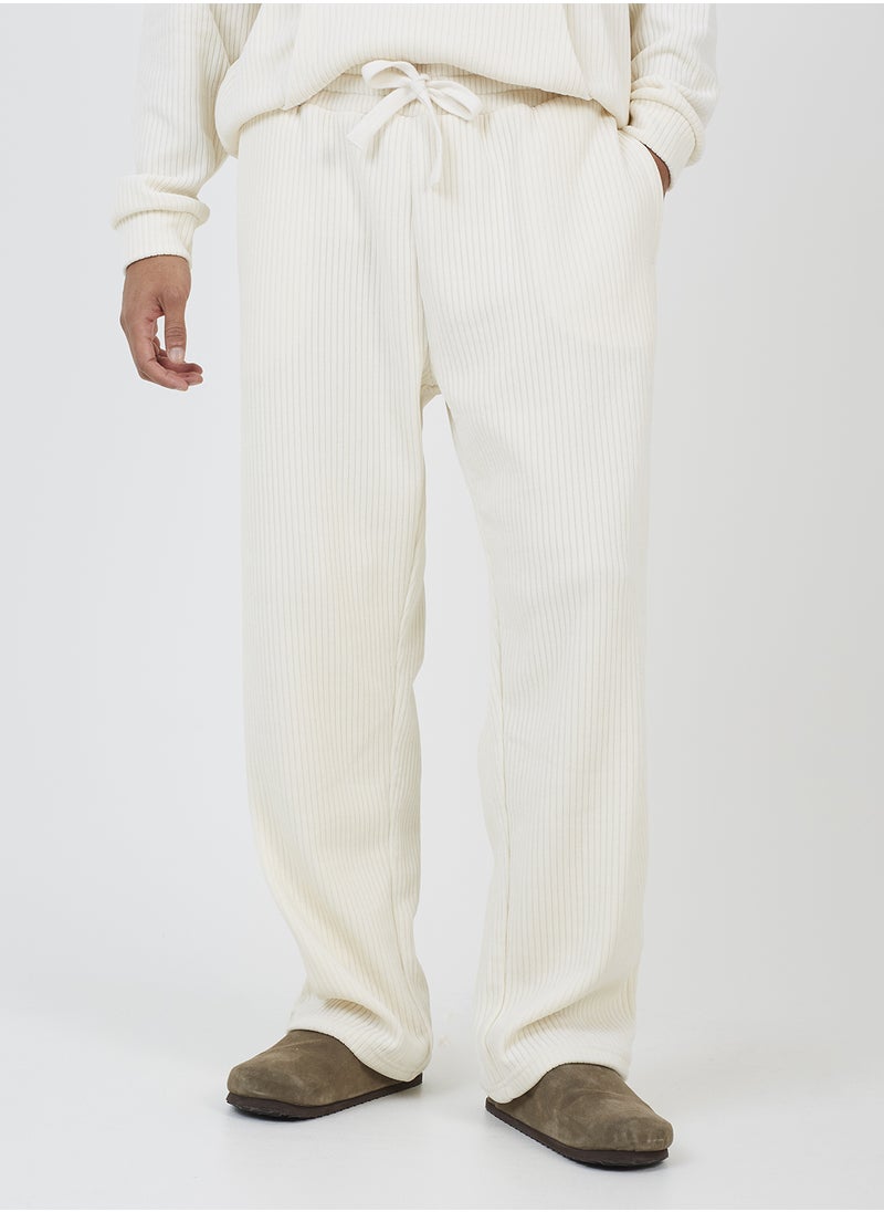 BRAVE SOUL - Relaxed Ribbed Wide Leg Joggers - Image 1