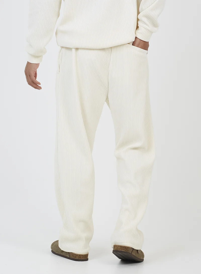 BRAVE SOUL Relaxed Ribbed Wide Leg Joggers