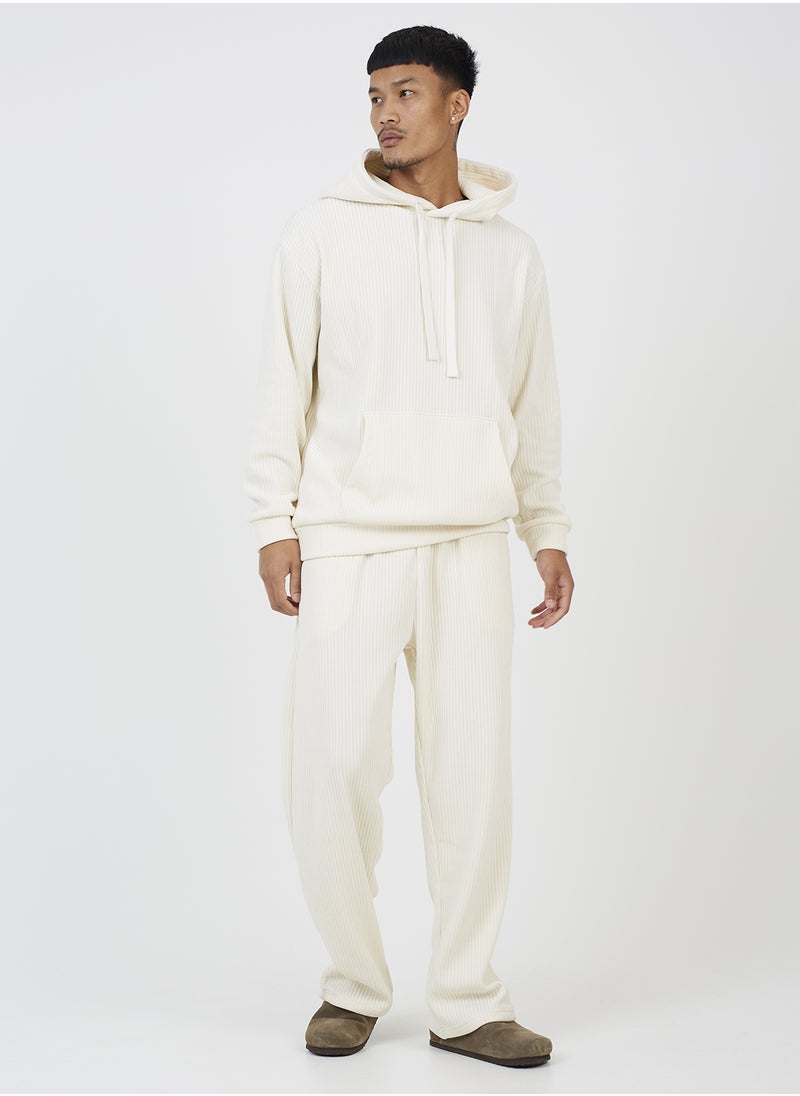 BRAVE SOUL - Relaxed Ribbed Wide Leg Joggers - Image 1