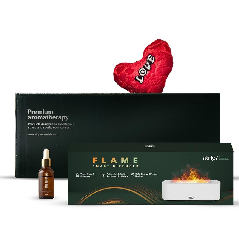 airlys مجموعة هدايا يوم المرأة من إيرليز مزيج مثالي من حب العطر 150 مل العلاج بالروائح مع ضوء LED ملون 7 مع صندوق فاخر مؤقت قابل للتخصيص وتأثير لهب ساحر للاسترخاء والأجواء - Image 1