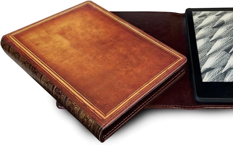 KleverCase Book Cover for Any eReader with a 6 to 6.8 Inch Screen or 7.5 to 5.1 Inches in Size. Fits Any e-Book Reader Including kobo, Nook, Kindle, Paperwhite, Sony, storytel. (Tan Brown) - Image 1
