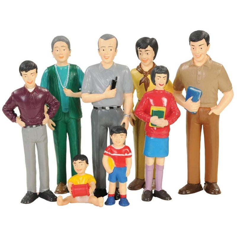 Constructive Playthings Pretend Play Family - Asian Family - Grandpa to Baby 5 inches - Image 1