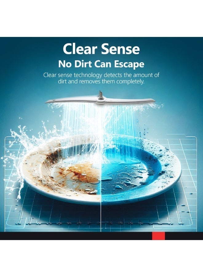 DAEWOO Dishwasher Freestanding, 14 Place Setting, 9 Programs with 2 Basket with a Cutlery Tray, Intensive Wash, Glass Care, 90Min, Self Clean, Inverter Motor, Stainless Steel Finish Inox, DW-DD-F1492S - Image 3