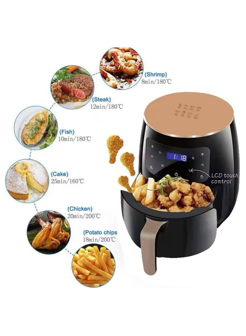 SILVER CREST Multifunctional Digital Touch Air Fryer 6L 2400W Black - Image 5