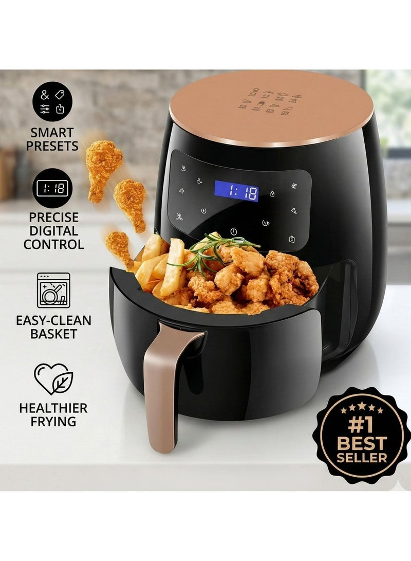 SILVER CREST Multifunctional Digital Touch Air Fryer 6L 2400W Black - Image 3