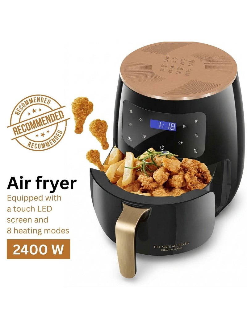 SILVER CREST Multifunctional Digital Touch Air Fryer 6L 2400W Black - Image 4