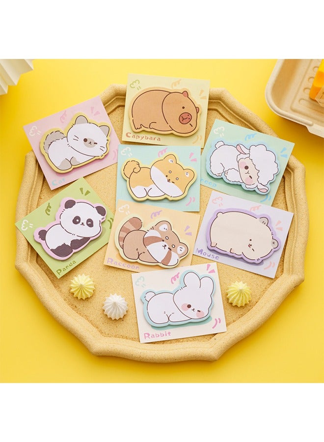 Generic Cute  Fun Sticky Note Set 4 Shapes: Capybara+Cat+Dog+Mouse, 30 Sheets/Pad, Perfect for Office Homeschool Teachers  - Image 4