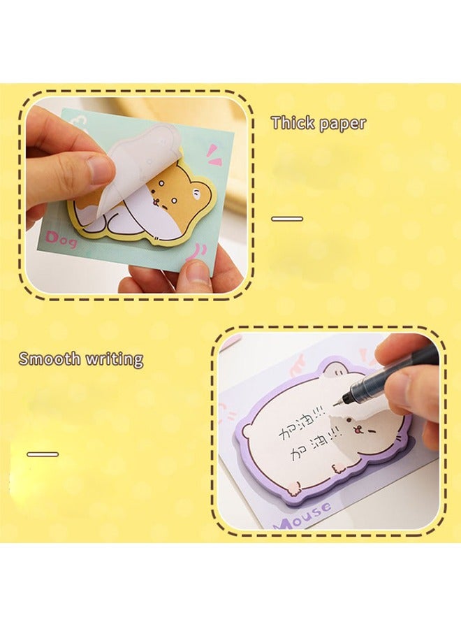 Generic Cute  Fun Sticky Note Set 4 Shapes: Capybara+Cat+Dog+Mouse, 30 Sheets/Pad, Perfect for Office Homeschool Teachers  - Image 5