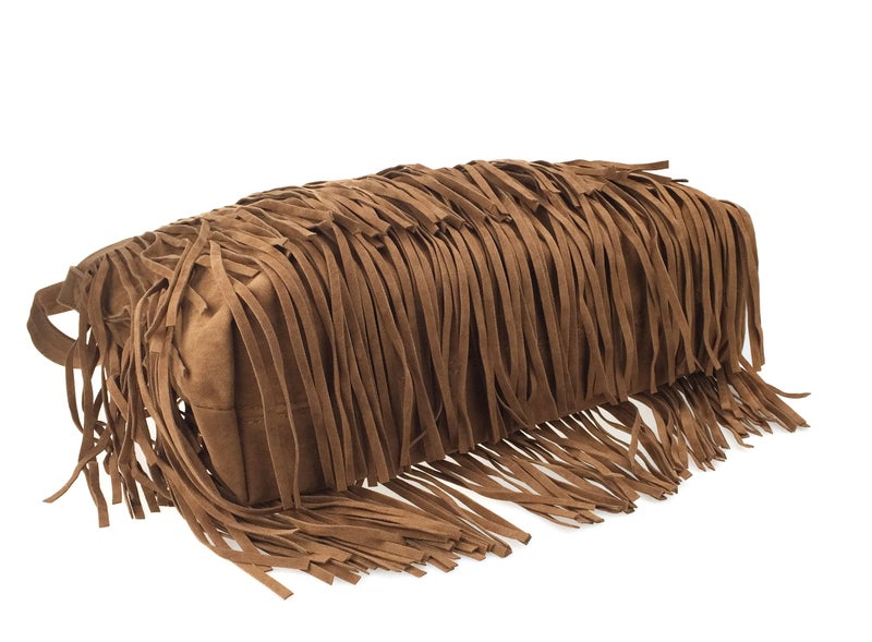 HOXIS Tassel Faux Suede Leather Hobo Cross Body Shoulder Bag Womens Sling Bag (Brown) - Image 5