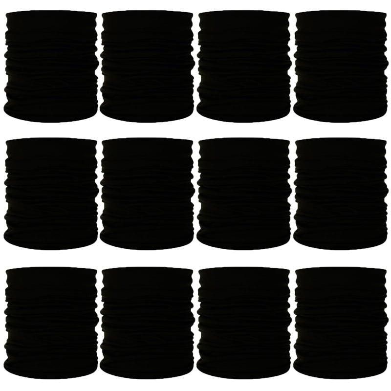 Tergy Neck Gaiters Scarf Head Wrap Headwear Balaclava Face Mask Sun Bandanas for Women Men Running,Cycling,Fishing (12 Black) - Image 1