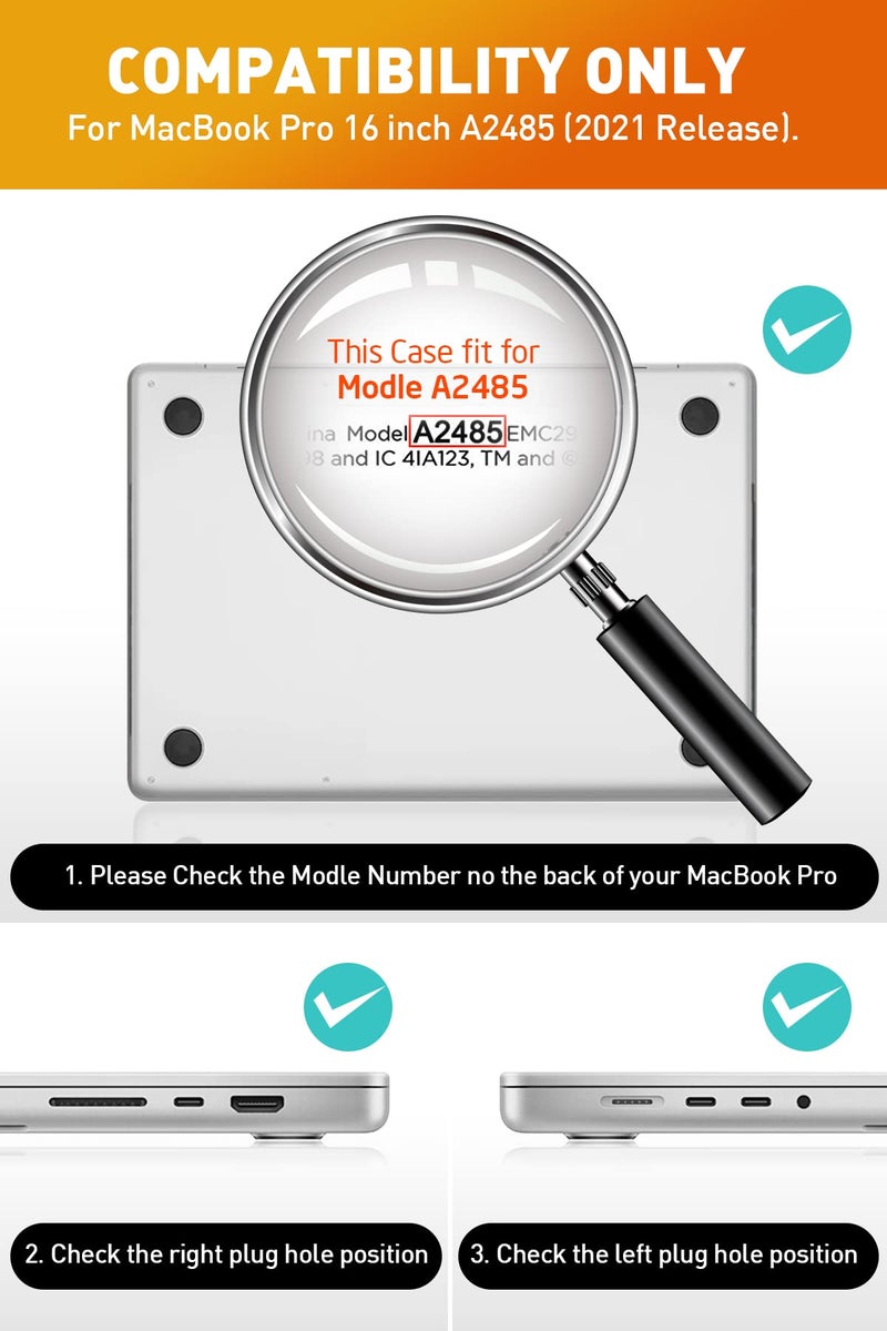 SUPCASE for MacBook Pro 16 Inch Case 2021-2024 Release (Unicorn Beetle Clear), M4/M3/M2/M1 Pro/Max Chip [Anti-Scratch] Slim Clear Cover Accessories for MacBook Pro 16'' with Touch ID, Black - Image 2