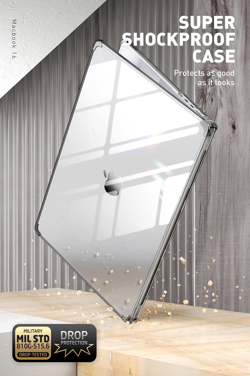 SUPCASE for MacBook Pro 16 Inch Case 2021-2024 Release (Unicorn Beetle Clear), M4/M3/M2/M1 Pro/Max Chip [Anti-Scratch] Slim Clear Cover Accessories for MacBook Pro 16'' with Touch ID, Black - Image 4