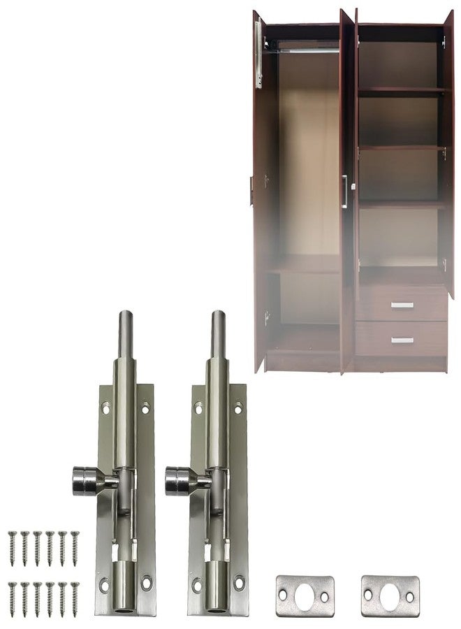 Volo Super Marble Towerbolt/Door Latch for Inside Cupboard Door with Extra Height, 1" Height Tower Bolt, for Latching Cupboards Doors from Inside, Pack of 2 Pieces (4", 4) - Image 1
