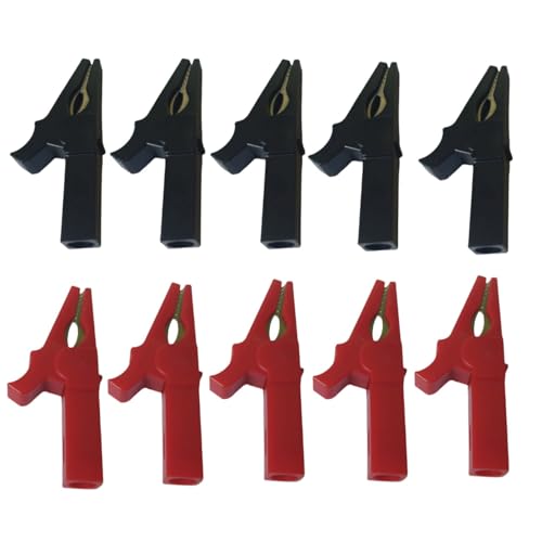 GDQLCNXB Full Insulated Crocodile Clips with 4mm Socket Banana Jack Copper Test Clamp Wire Clip Alligator Clips 1000V 32A, (Length 55mm)10Pcs - Image 1