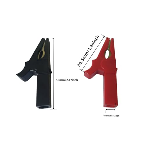 GDQLCNXB Full Insulated Crocodile Clips with 4mm Socket Banana Jack Copper Test Clamp Wire Clip Alligator Clips 1000V 32A, (Length 55mm)10Pcs - Image 2