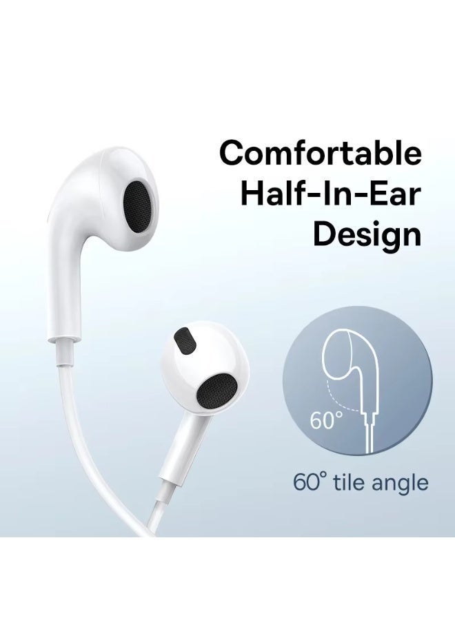 FEIDA Earphones with Microphone and Volume Control USB-C Game Earphone Cable[FEIDA Certified], iPhone 15 Pro Max / iPad Pro / Air Earbuds, Samsung (White) with Microphone and Volume Control USB Game Earphone Cable - Image 4