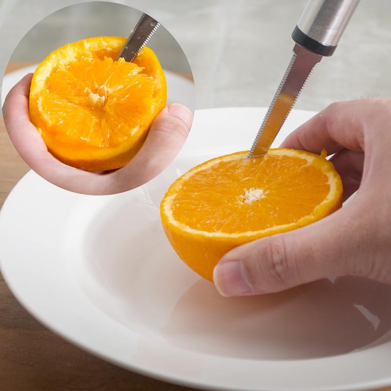 GOODFEER Grapefruit Spoons and Knives, 4 pcs Stainless Steel Spoon and 1 pcs Curved Knife with Serrated Edge, Citrus Fruit Utensils Set for Kiwi Lemon Salads Desserts - Image 4