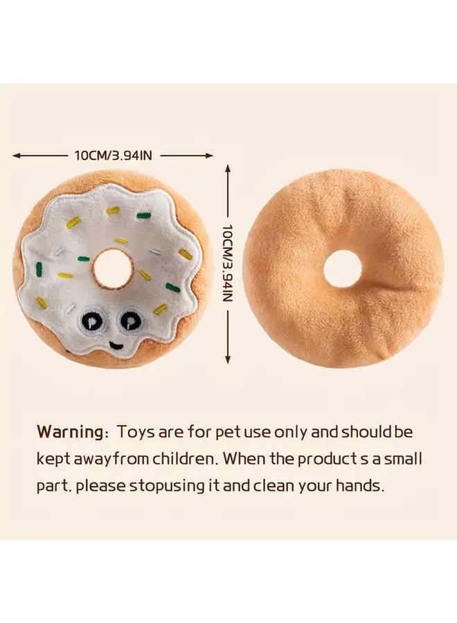 دمية كلب محشوة دونات حمراء مع صافرة للجراء والقطط للعب التفاعلي - Image 3