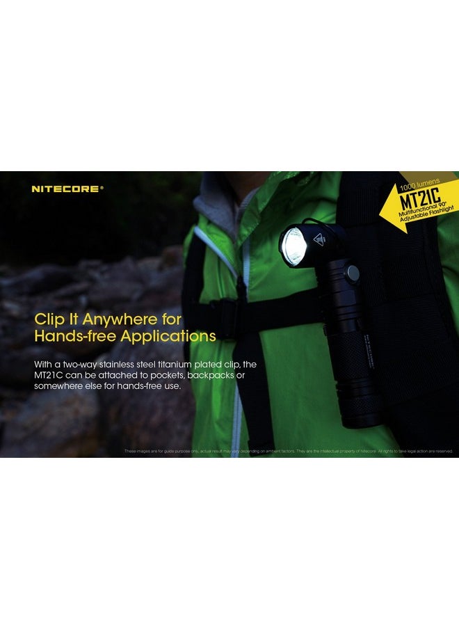 NITECORE Nitecore MT21C LED Flashlight, 1000 Lumen Right Angle 90 Degree Tiltable Head L-Shape USB Rechargeable with Hard Duty Holster  - Image 5