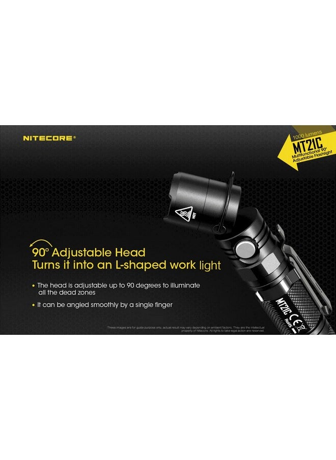 NITECORE Nitecore MT21C LED Flashlight, 1000 Lumen Right Angle 90 Degree Tiltable Head L-Shape USB Rechargeable with Hard Duty Holster  - Image 4