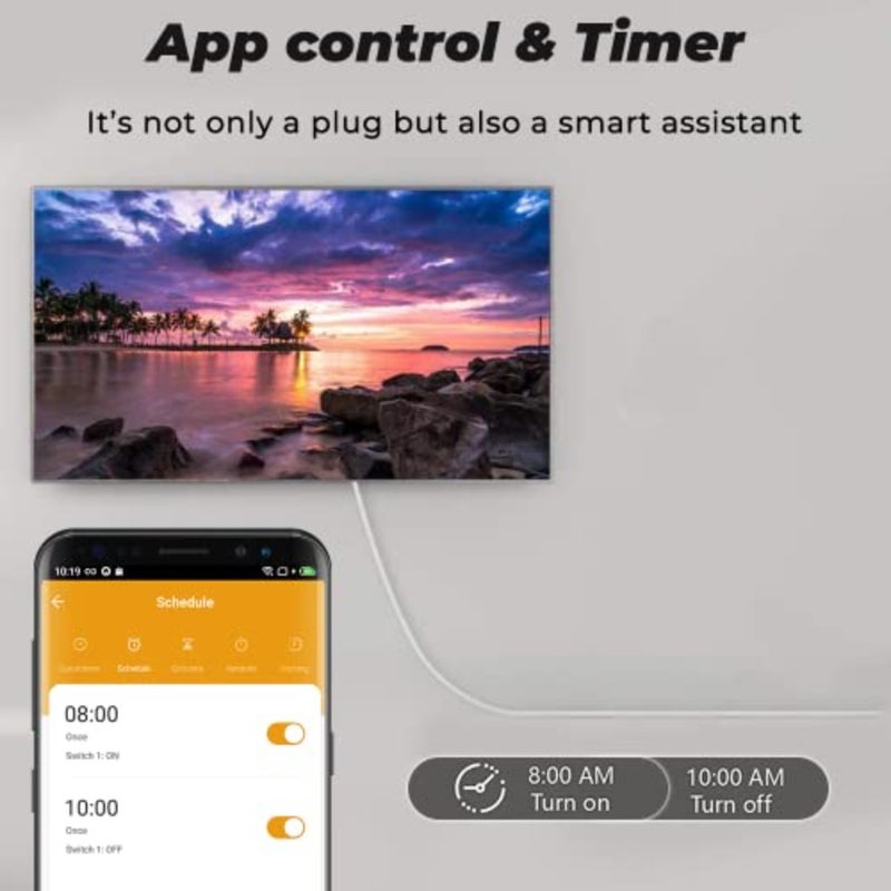 20A Tuya Smart Plug WIFI Wireless Outlet Smart Socket Timing Schedule Power Monitoring Overload Protection Smart Life App Remote Control Works with Alexa and Google Home 2pcs - Image 2