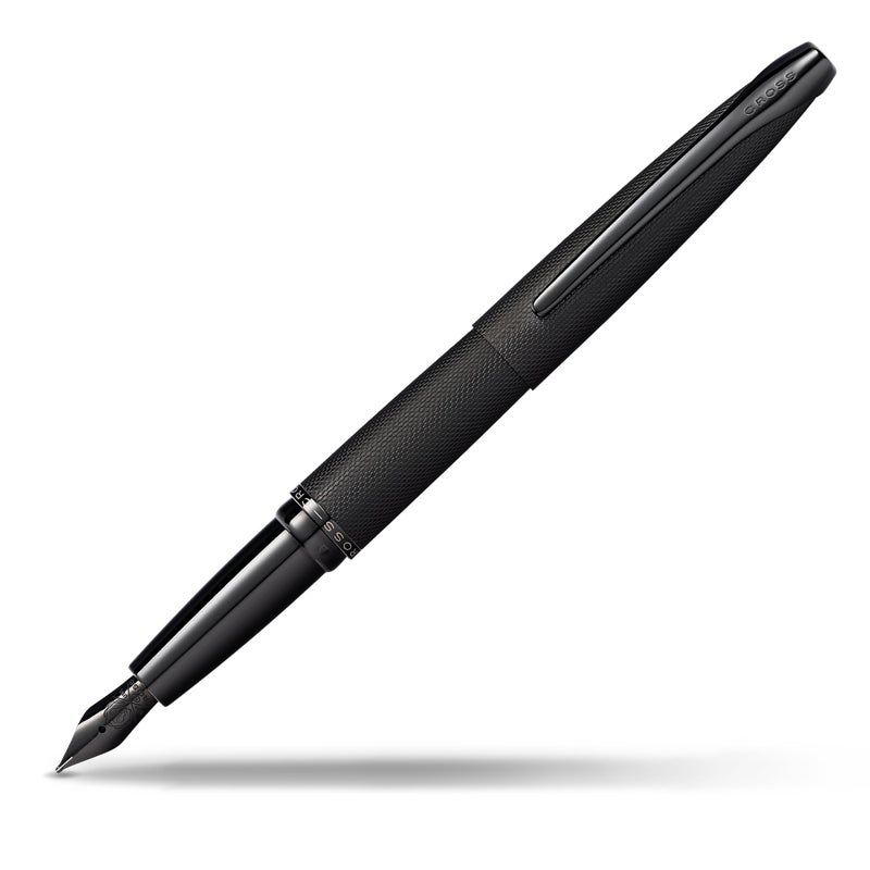 Cross ATX Brushed Metallic Refillable Fountain Pen, Fine Nib, Includes Premium Gift Box - Brushed Black - Image 1