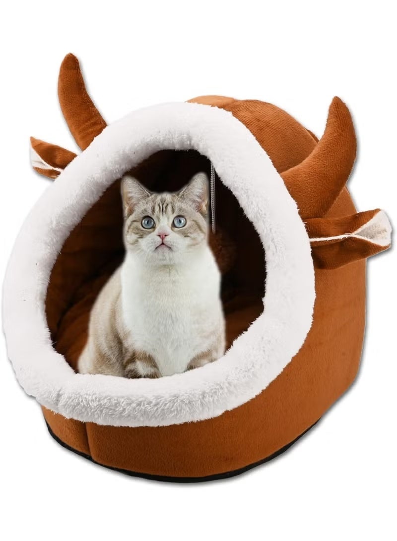 Cat House, Comfortable Cat Bed with Removable Mat, Pet Bed, Indoor Pet Bed, Cat Bed, Semi-Enclosed Cat Bed with Hole, Cat Supplies, Equipped with Washable and Removable Mat, Cat Tent Pet Bed