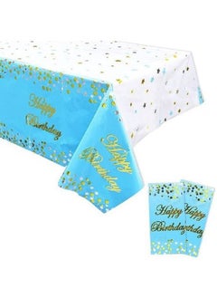 Generic Happy Birthday Table Covers Blue Colors Confetti Tablecloth Party Decoration  - Image 2
