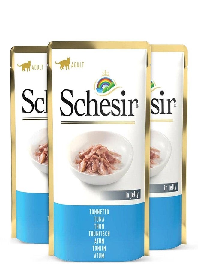 Heads Up For Tails Schesir Tuna Jelly Adult Cat Wet Food Pouch - 85 g (Pack of 3)