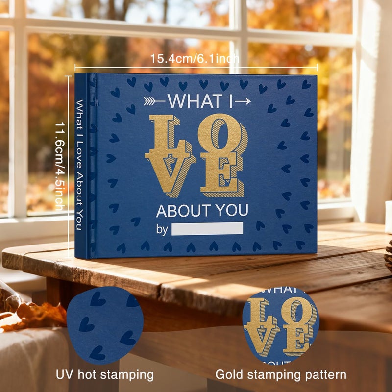Artmag What I Love about You Book, Fill-in-the-Blank Love Journal Book for Couples Boyfriend Girlfriend Husband Wife Birthday Christmas Gifts Stocking Stuffer (Blue) - Image 2