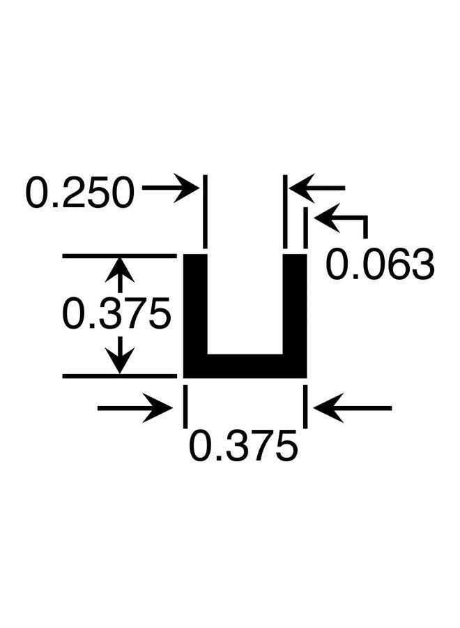 OUTWATER قناة U من الألمنيوم المؤكسد الشفاف 1/4'' بأبعاد داخلية بطول 36'' (عبوة من 4) Alu257-S C-Channel - Image 2