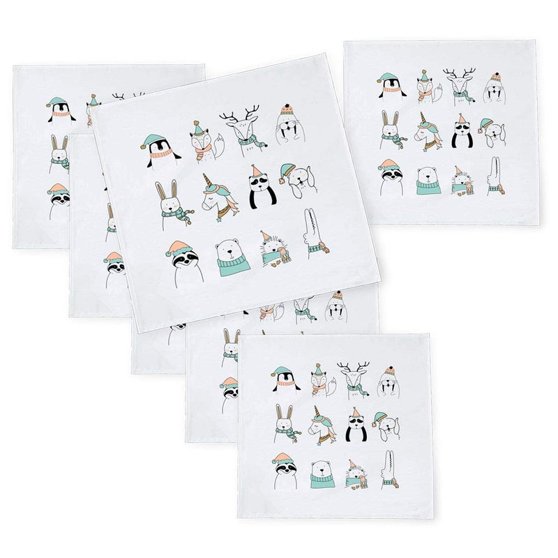 Khakee 6 Pcs Christmas Theme Tafta Silk Table Napkins 10x 10 for Xmas Decoration Christmas OrnamentsChristmas Gift npxmas03P - Image 1