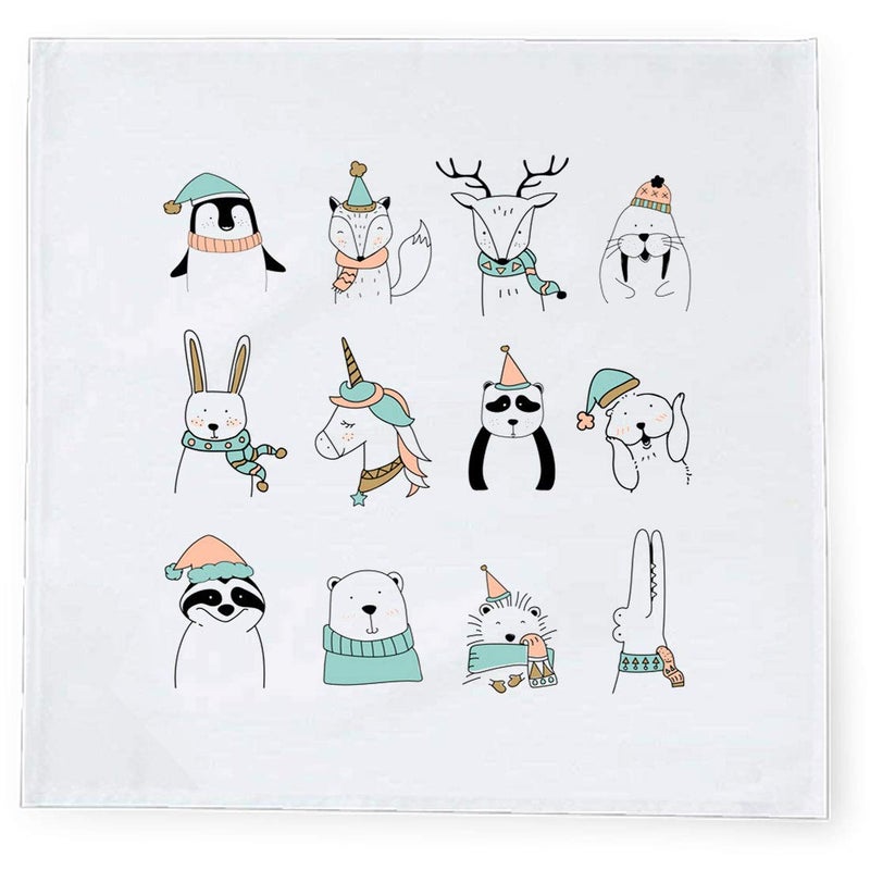 Khakee 6 Pcs Christmas Theme Tafta Silk Table Napkins 10x 10 for Xmas Decoration Christmas OrnamentsChristmas Gift npxmas03P - Image 2