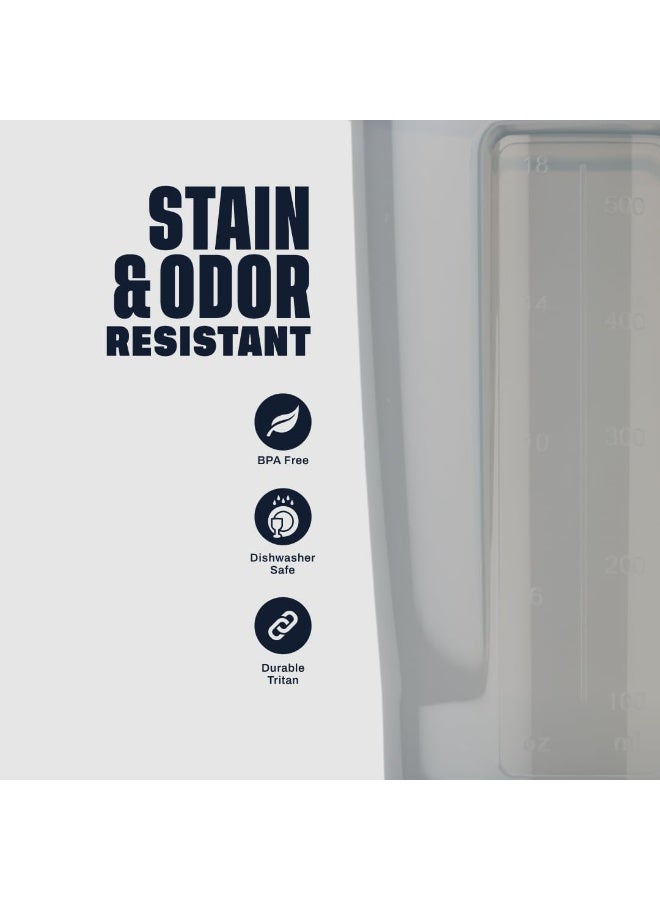 Blender Bottle زجاجة خلط بلندر بوتل برو سيريز مثالية لخلطات البروتين وما قبل التمرين، 28 أونصة، رمادي كامل الألوان - Image 3