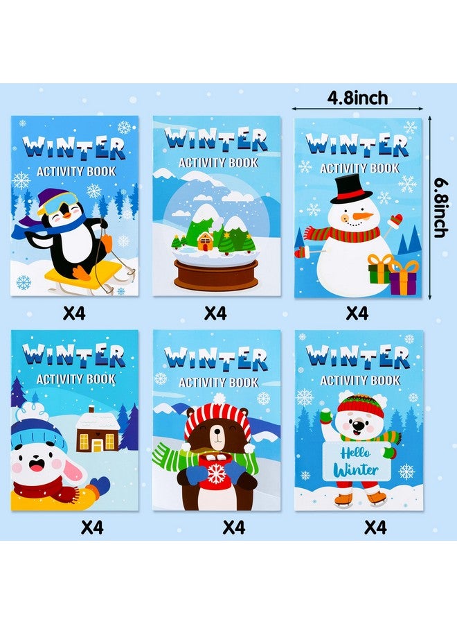 ANGOLIO Winter Game Activity Coloring Book for Kids Christmas Holiday Coloring Books, Fun Winter Party with Snowman Bear Animal Pattern Drawing Supplies for Back to School Classroom Rewards Goodie Bag - Image 2