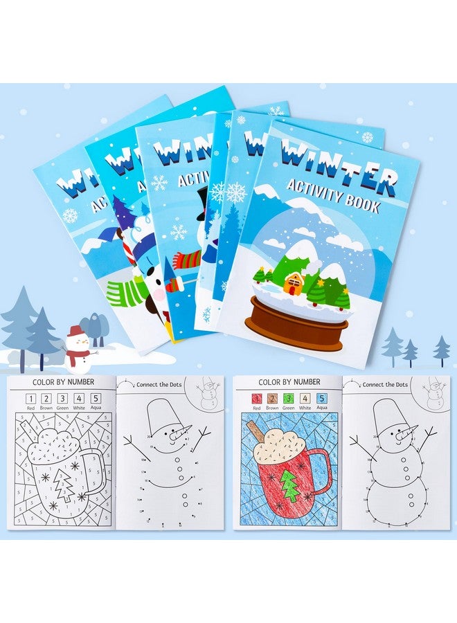 ANGOLIO Winter Game Activity Coloring Book for Kids Christmas Holiday Coloring Books, Fun Winter Party with Snowman Bear Animal Pattern Drawing Supplies for Back to School Classroom Rewards Goodie Bag - Image 3