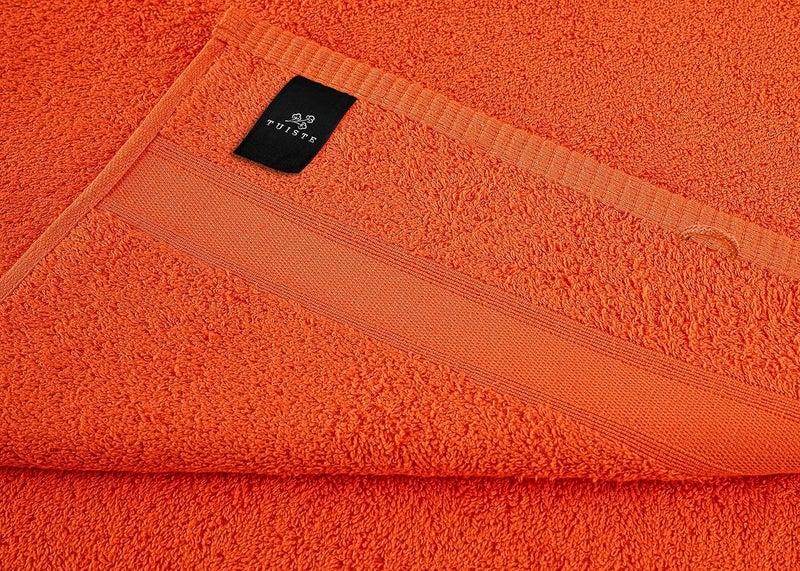 Tuiste Terry Towel Set Orange | 100 % Cotton Hand Towel Set 8 Pieces | 2 x Bath Towels Set, 4 x Hand Towels, 2 x Guest Towels | Basic Hand Towels | Colour: Orange - Image 5