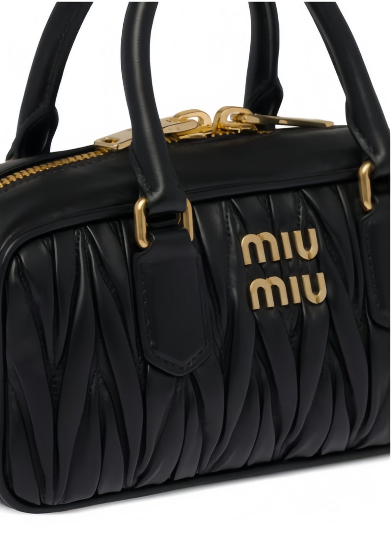 Miu Miu MIU Small Arcadie Top Handle Bag in Matelassé Nappa Leather Crossbody Shoulder Zip Closure - Image 4