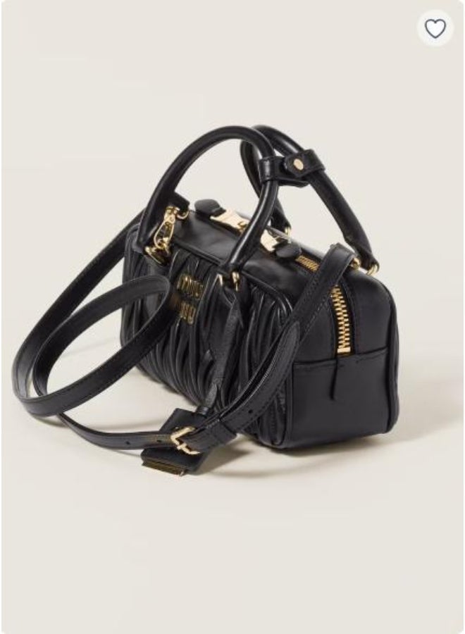 Small Arcadie Top Handle Bag in Matelassé Nappa Leather Crossbody Shoulder Zip Closure - Image 4