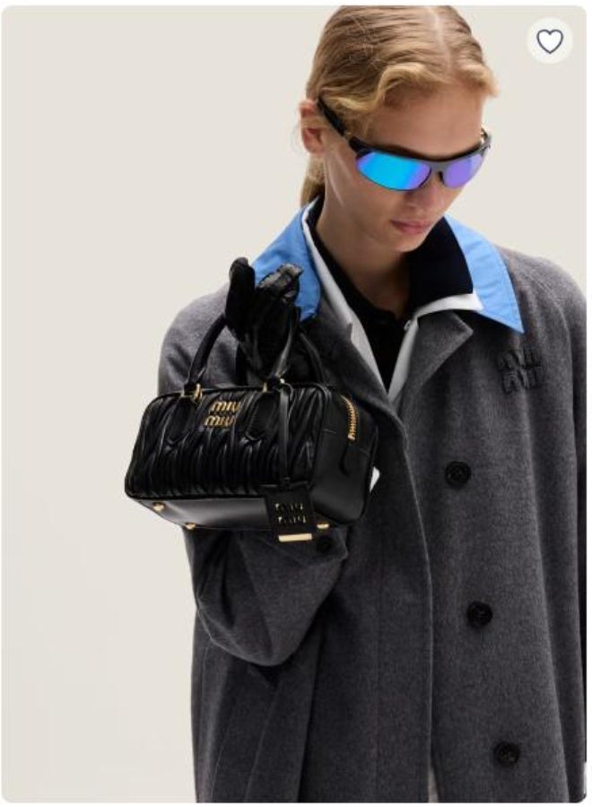 Small Arcadie Top Handle Bag in Matelassé Nappa Leather Crossbody Shoulder Zip Closure - Image 2